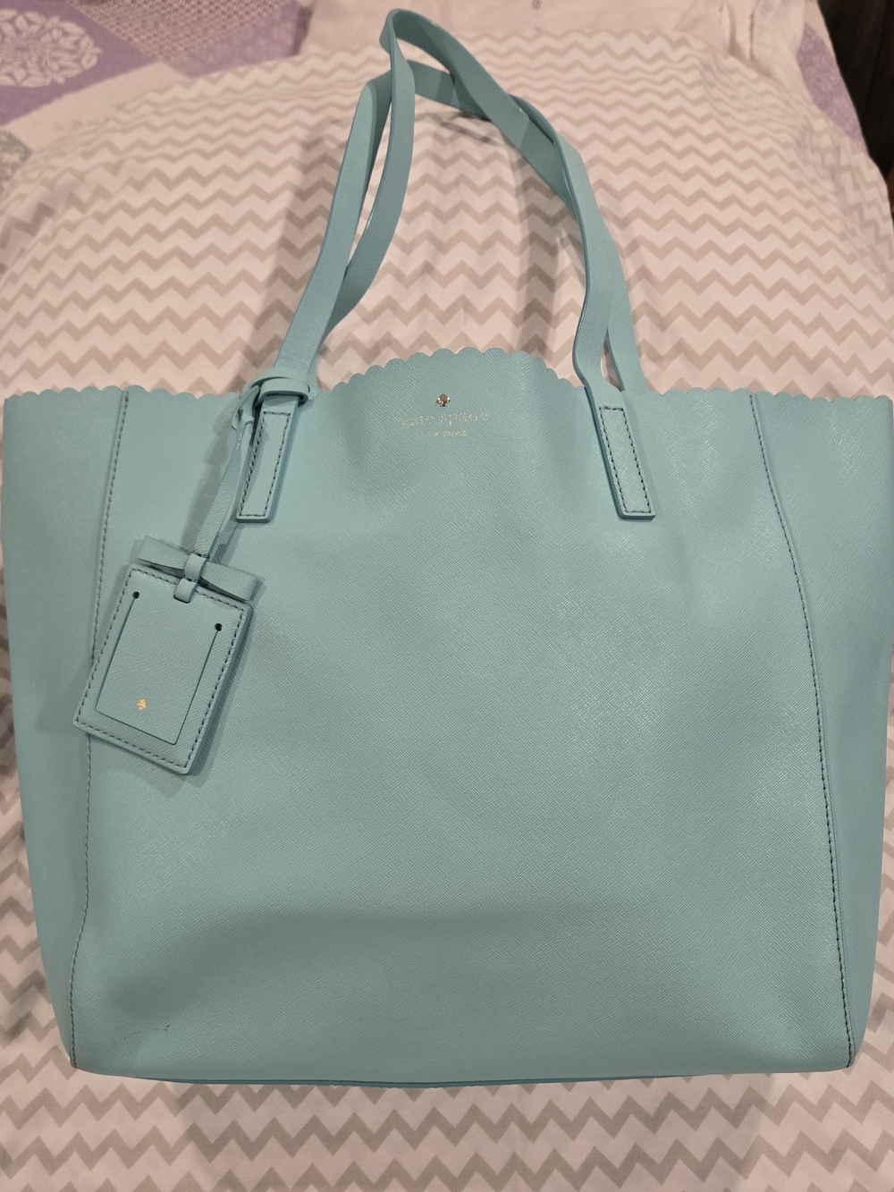 kate spade Turquoise Tote Bag With Attached Mirror